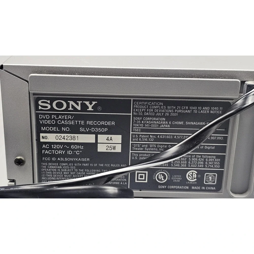 Sony SLV-D350P VCR DVD Combo Player VHS Player Tested Working